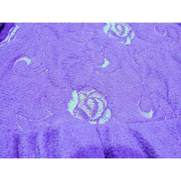 Vintage Womens 80s Basic Editions Intimates Front Zip Fleece Robe Blue Sz Medium - Picture 8 of 12